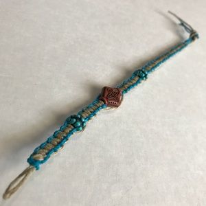 [Hand Made] Multi Color(Blue/ Tan) - Hemp Bracelet